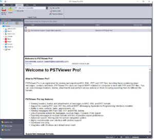 Main menu of EmlViewer Pro email viewing software.